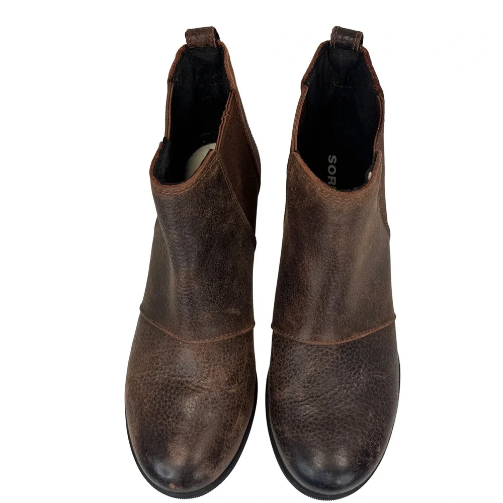 Sorel Joan of Arctic Wedge II Chelsea Boot Leather‎ Brown Burnt Henna Womens 7